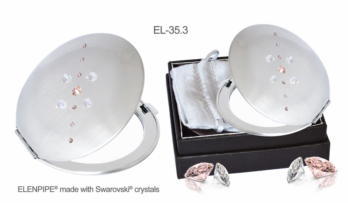 Lusterko kosmetyczne EL-35.3 "Floral II Peach" ze Swarovski® crystals