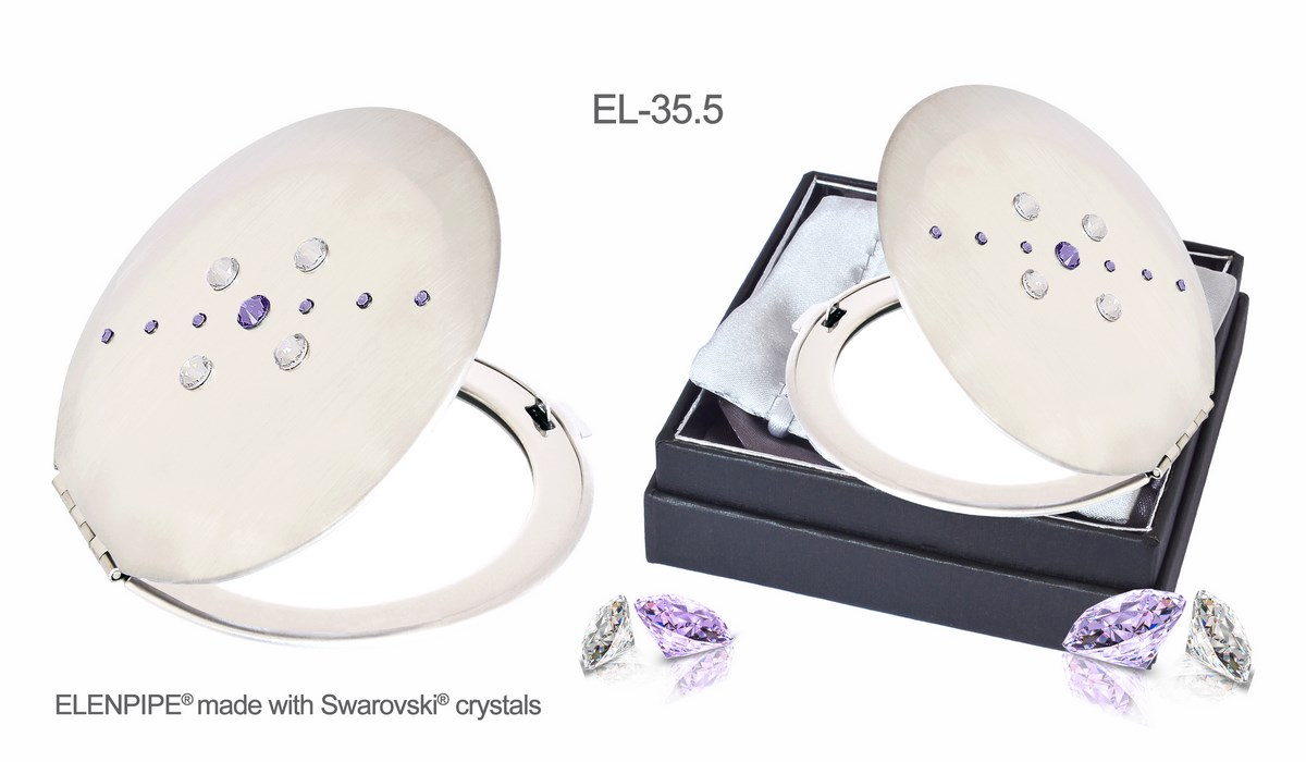 Lusterko kosmetyczne EL-35.5 "Floral II Violet" ze Swarovski® crystals