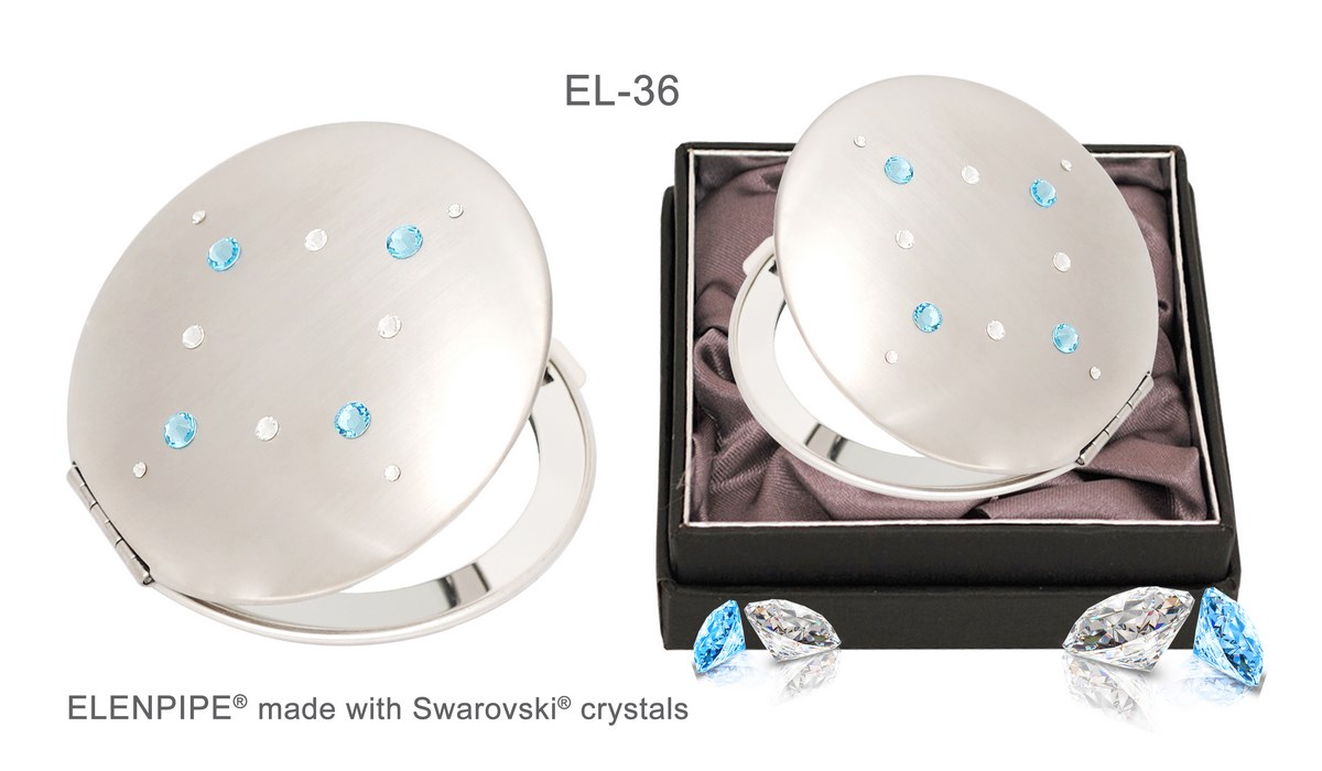 Lusterko kosmetyczne EL-36 "Square Turquoise" ze Swarovski® crystals