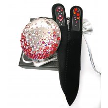 Lusterko kosmetyczne ZESTAW EL-10.2 "Corals Indian" ze Swarovski® crystals + pilnik