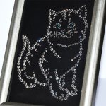 Obrazek EL-00001 „Kot” ze Swarovski® crystals, 9x13 cm