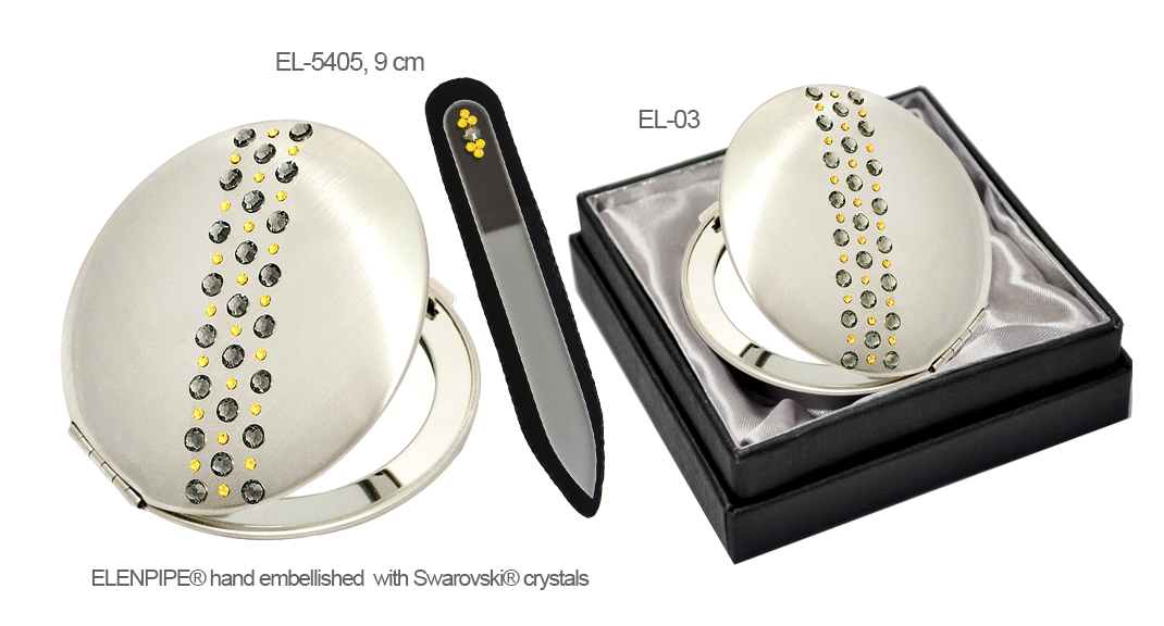Lusterko kosmetyczne EL-03 + Pilnik kryształowy EL-5405
