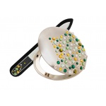 OUTLET Zestaw lusterko kosmetyczne EL-09 "Corals III Green" ze Swarovski® crystals + PILNIK