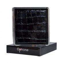 Papierośnica 5-9044 (5-9013) Ophone PVC/metal, 80 mm, czarny/kroko 10 x 9.5  х 2 cm
