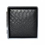 Papierośnica 5-9051(5-9052) Ophone PVC/metal, 80 mm, kroko-czarny mat 10 x 9.5 cm