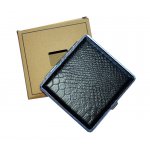 Papierośnica 5-9051(5-9052) Ophone PVC/metal, 80 mm, kroko-czarny mat 10 x 9.5 cm