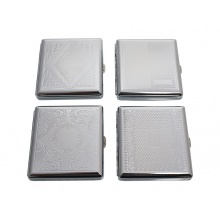 Papierośnica 0410642, metal, 80 mm, srebrny 9  x 8 cm