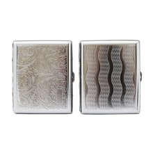 Papierośnica 806110 metal, 100 mm, srebrny/grawer 11 x 7.5 cm