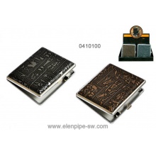 Papierośnica „Egipt” 0410100 metal/eko-skora 80 mm 2 kolory 9.5 x 8 cm