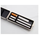 Papierośnica VH 904284 na 8 KS/12 Slim papierosów, eko-skóra/metal, srebrny,złocisty, 10.5x4x1.4 cm