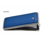Papierośnica VH 904354 na 8 KS/12 Slim papierosów, skóra matowa niebieska/metal 10.5x4x1.4 cm