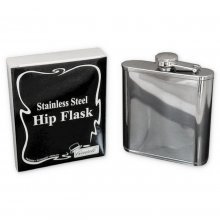 PIERSIÓWKA 6-3050 SREBRNA POLEROWANA 6 OZ 180 ml stal w pudelku kartonowym