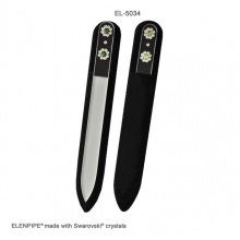 Pilnik szklany do paznokci EL-5034 "Two Flowers Green" ze Swarovski® crystals 13 cm