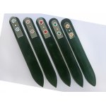 Pilnik szklany do paznokci EL-5034 "Two Flowers Green" ze Swarovski® crystals 13 cm