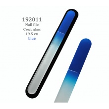 Pilnik szklany do paznokci P192011 kryształowy, czeski, niebieski, 19.5 cm 