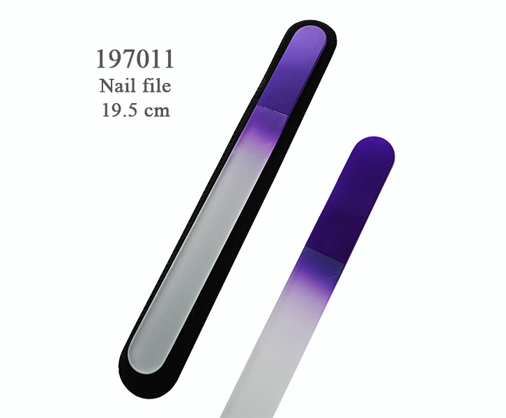 Pilnik szklany do paznokci P197011 kryształowy, czeski, fioletowy, 19.5 cm 