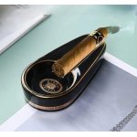 Popielniczka na 1 cygaro NOBLE 90232 CERAMICZNA czarna/zlota 1 2х 6 х 2.5 cm