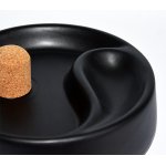 Popielniczka na 1 fajkę 411000 ceramiczna, czarna matowa, z korkiem, okrągła, 17 cm