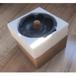 Popielniczka na 2 fajki 411010 ceramiczna, czarna matowa, z korkiem, okrągła, 16 cm