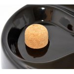 Popielniczka na 3 fajki 413000 ceramiczna, czarna, z korkiem, okrągła 16 cm