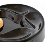 Popielniczka na 3 fajki 413000 ceramiczna, czarna, z korkiem, okrągła 16 cm