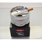 Popielniczka papierosowa 0211101 metal/plastik, 8 cm, srebrna, zamykana (400560)