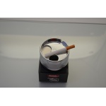 Popielniczka papierosowa 0211101 metal/plastik, 8 cm, srebrna, zamykana (400560)