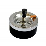Popielniczka papierosowa 400120 metal, czarna, obrotowa 12 cm w pudelku