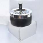 Popielniczka papierosowa 400120 metal, czarna, obrotowa 12 cm w pudelku