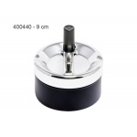 Popielniczka papierosowa 400440 obrotowa 9 cm bezdymna, metal, chrom/czarna