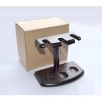 Stojak na 3 fajki 703000(34255) drewniany ciemny brąz, 12 cm wys x15.5 cm szer. 