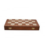 Szachy 11403 INTARSJA drewniane, brązowe, 35x35x4 cm 