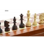 Szachy 3054 TURNIEJOWE N4 Intarsja, drewniane, brązowe, 41x20.5x5 cm 
