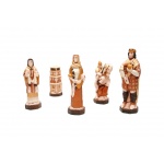 Szachy 3158 ANGLIA, Intarsja, drewniane, kamienne figury, 56x28x7 cm