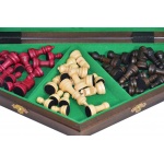 Szachy 3163 TRÓJKI ŚREDNIE dla 3 graczy, drewniane, brązowe, 34.5 x 41 x 5 cm