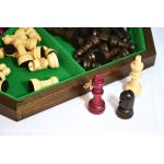 Szachy 3163 TRÓJKI ŚREDNIE dla 3 graczy, drewniane, brązowe, 34.5 x 41 x 5 cm
