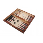 Szachy 1068 + warcaby + backgammon drewniane, brązowe, 28x14x3.8 cm 