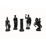 Szachy 3139 SPARTAN drewniane, ciemnobrązowe, plastikowe figury, 49.5 x 24.5 x 6 cm 