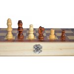 Szachy 3192 + warcaby + backgammon, drewniane, brązowe 29 x 15 x 4 cm