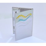 Wizytownik EL-4343 "Wave Yellow Azur" Swarovski crystal 9.5x6 cm metalowy