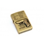 Zapalniczka benzynowa 2927300 "Walther Gun" metalowa, Tristar, krzesiwowa, złota