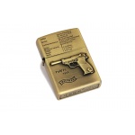 Zapalniczka benzynowa 2927300 "Walther Gun" metalowa, Tristar, krzesiwowa, złota