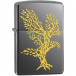 Zapalniczka benzynowa ZIPPO 60004558 "Orzeł i drzewo", metalowa, krzesiwowa, chrom, połysk