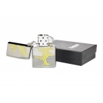 Zapalniczka benzynowa ZIPPO 60004558 "Orzeł i drzewo", metalowa, krzesiwowa, chrom, połysk