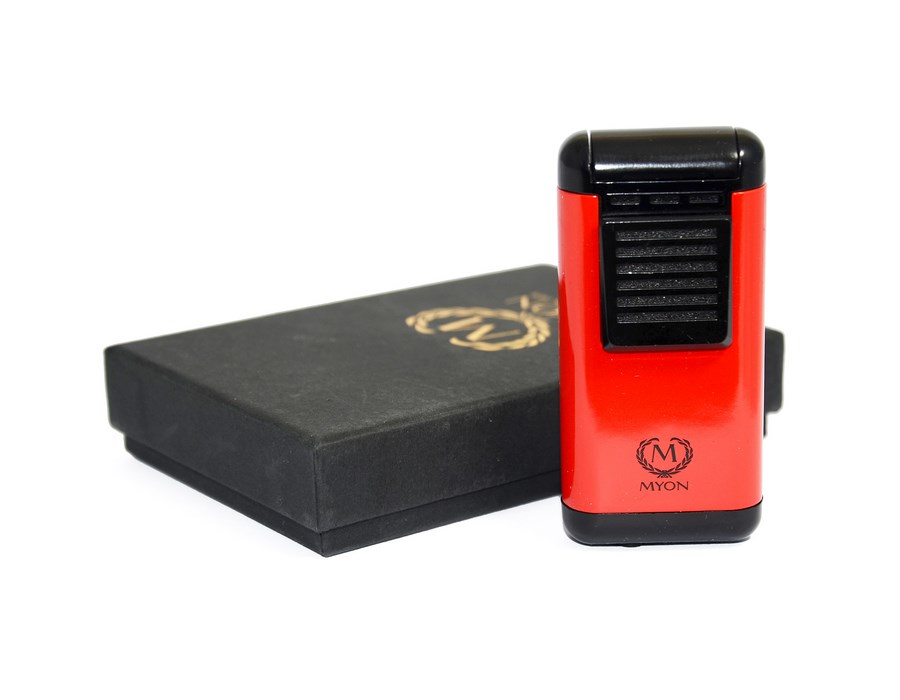 Zapalniczka cygarowa Myon czerwona Racing Edition - pudełko firmowe.