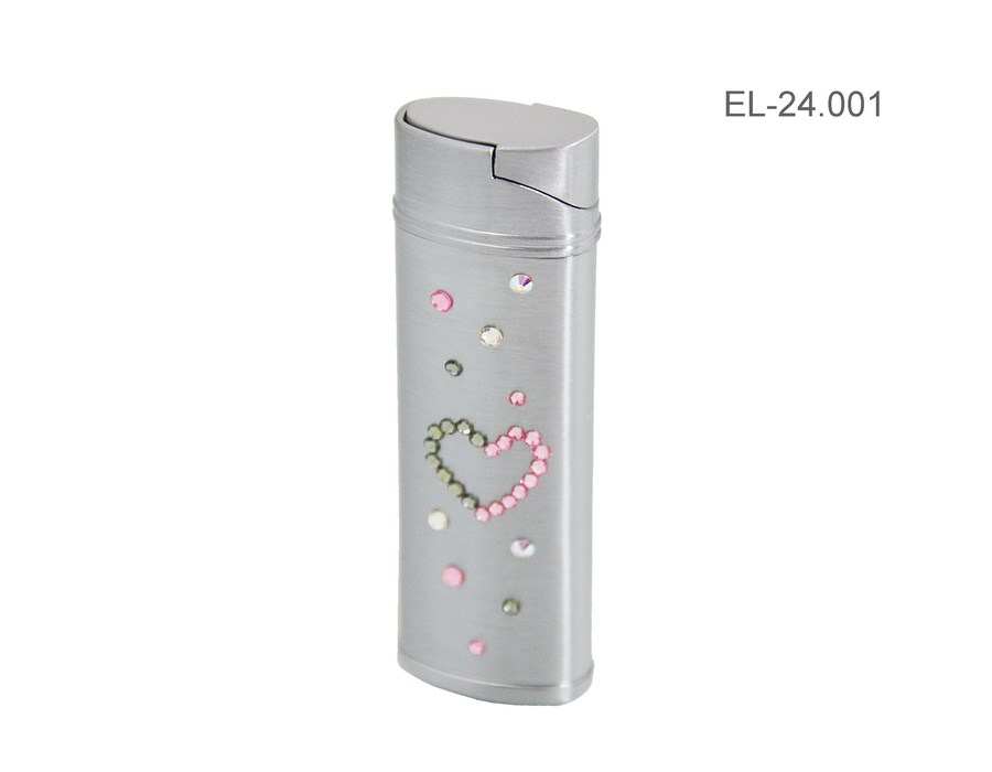 Zapalniczka EL-24.001 "Rose gray Heart" ze Swarovski® crystals