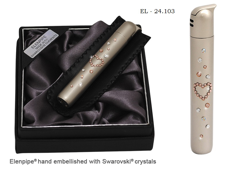 Zapalniczka EL-24.103 "Peach Heart" ze Swarovski® crystals