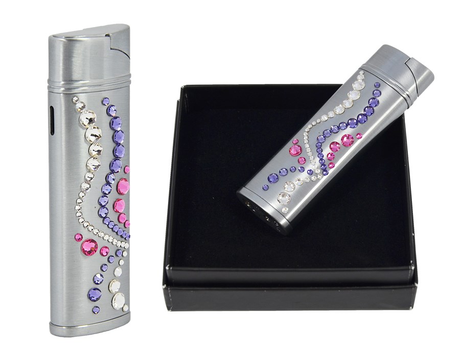 Zapalniczka EL-53.7 "Wave Violet Rose" ze Swarovski® crystals