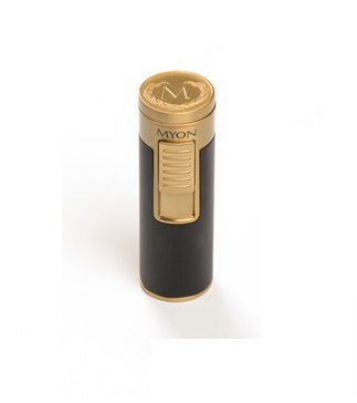 Zapalniczka do cygar Myon 1815000 Circulaire, metal/gaz, żarowa, 4x płomień, czarno-złota.