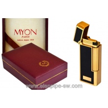 Zapalniczka Myon 1821300 Elegance, metalowa, gazowa, krzesiwowa, złoto-czarna
